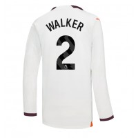 Fotballdrakt Herre Manchester City Kyle Walker #2 Bortedrakt 2023-24 Langermet